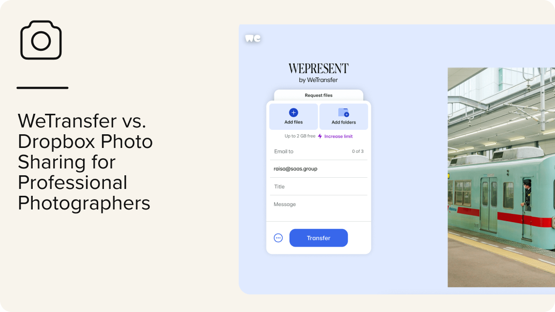 Discover the pros and cons of using WeTransfer and Dropbox to share photos. See how their features, prices, and limitations are compared for photographers.
